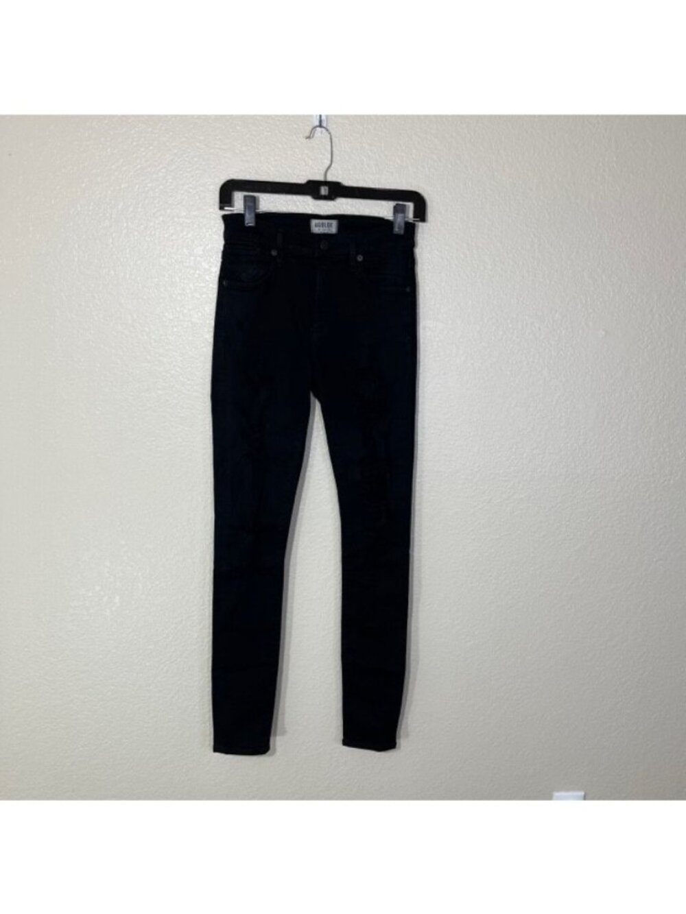 Agolde Sophie High Rise Skinny in Black Distressed Skinny Jeans Size 25